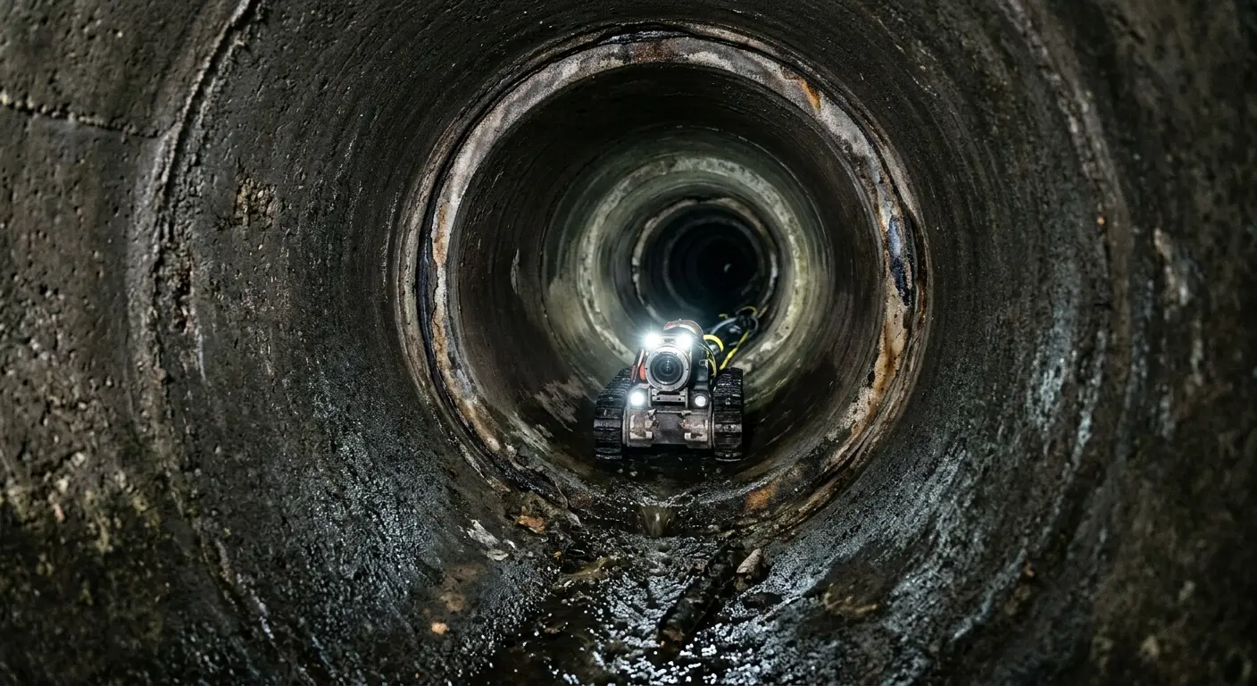 Robotic sewer camera inspecting pipe interior for Sewer Line Repair in Sturgis